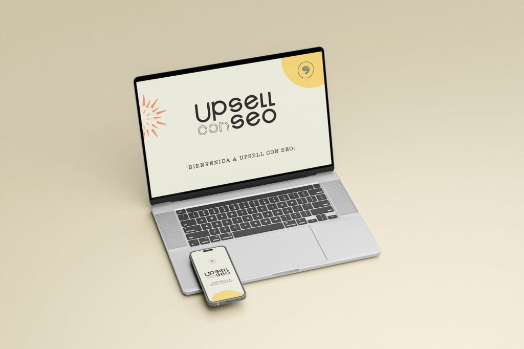 Mockup formación y curos de SEO - UpSell con SEO